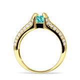 Round Engagement Ring Vintage Style Cubic Zirconia 925 Sterling Silver
