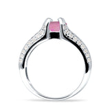 Round Engagement Ring Vintage Style Cubic Zirconia 925 Sterling Silver