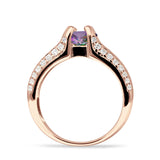 Round Engagement Ring Vintage Style Cubic Zirconia 925 Sterling Silver