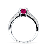 Round Engagement Ring Vintage Style Cubic Zirconia 925 Sterling Silver