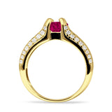 Round Engagement Ring Vintage Style Cubic Zirconia 925 Sterling Silver
