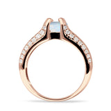 Round Engagement Ring Vintage Style Cubic Zirconia 925 Sterling Silver