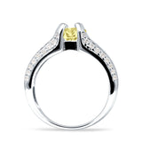 Round Engagement Ring Vintage Style Cubic Zirconia 925 Sterling Silver