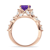 Round Infinity Marquise Vintage Style Floral Ring Cubic Zirconia 925 Sterling Silver