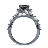 Round Infinity Marquise Vintage Style Floral Ring Cubic Zirconia 925 Sterling Silver