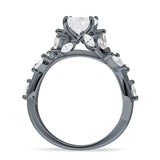 Round Infinity Marquise Vintage Style Floral Ring Cubic Zirconia 925 Sterling Silver