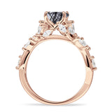 Round Infinity Marquise Vintage Style Floral Ring Natural Rutilated Quartz 925 Sterling Silver