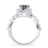 Round Infinity Marquise Vintage Style Floral Ring Natural Rutilated Quartz 925 Sterling Silver