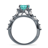 Round Infinity Marquise Vintage Style Floral Ring Cubic Zirconia 925 Sterling Silver