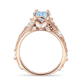 Round Engagement Ring Split Shank Cubic Zirconia 925 Sterling Silver