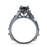 Round Engagement Ring Split Shank Cubic Zirconia 925 Sterling Silver