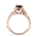 Round Engagement Ring Split Shank Cubic Zirconia 925 Sterling Silver