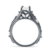 Round Engagement Ring Split Shank Cubic Zirconia 925 Sterling Silver