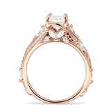 Round Engagement Ring Split Shank Cubic Zirconia 925 Sterling Silver