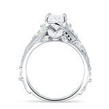 Round Engagement Ring Split Shank Cubic Zirconia 925 Sterling Silver