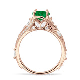 Round Engagement Ring Split Shank Cubic Zirconia 925 Sterling Silver