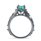 Round Engagement Ring Split Shank Cubic Zirconia 925 Sterling Silver