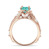 Round Engagement Ring Split Shank Cubic Zirconia 925 Sterling Silver