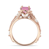 Round Engagement Ring Split Shank Cubic Zirconia 925 Sterling Silver