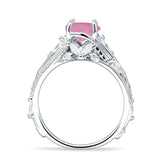 Round Engagement Ring Split Shank Cubic Zirconia 925 Sterling Silver