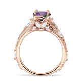 Round Engagement Ring Split Shank Cubic Zirconia 925 Sterling Silver