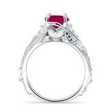 Round Engagement Ring Split Shank Cubic Zirconia 925 Sterling Silver