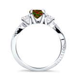 Infinity Round Three Stone Ring Cubic Zirconia 925 Sterling Silver