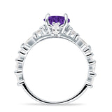 Vintage Style Round Engagement Ring Cubic Zirconia 925 Sterling Silver