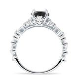 Vintage Style Round Engagement Ring Cubic Zirconia 925 Sterling Silver