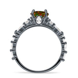 Vintage Style Round Engagement Ring Cubic Zirconia 925 Sterling Silver