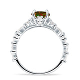 Vintage Style Round Engagement Ring Cubic Zirconia 925 Sterling Silver