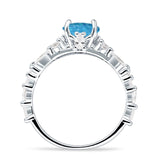 Vintage Style Round Engagement Ring Cubic Zirconia 925 Sterling Silver