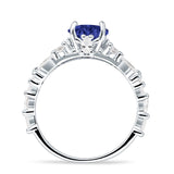 Vintage Style Round Engagement Ring Cubic Zirconia 925 Sterling Silver