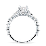 Vintage Style Round Engagement Ring Cubic Zirconia 925 Sterling Silver