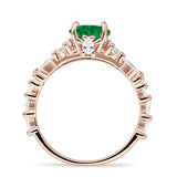 Vintage Style Round Engagement Ring Cubic Zirconia 925 Sterling Silver