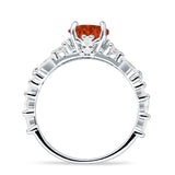 Vintage Style Round Engagement Ring Cubic Zirconia 925 Sterling Silver