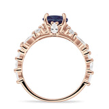 Round Lab Alexandrite Pear Teardrop Engagement Ring 925 Sterling Silver