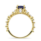 Round Lab Alexandrite Pear Teardrop Engagement Ring 925 Sterling Silver