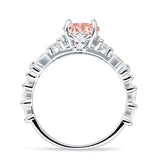 Vintage Style Round Engagement Ring Cubic Zirconia 925 Sterling Silver