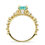 Vintage Style Round Engagement Ring Cubic Zirconia 925 Sterling Silver