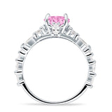 Vintage Style Round Engagement Ring Cubic Zirconia 925 Sterling Silver