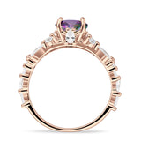 Vintage Style Round Engagement Ring Cubic Zirconia 925 Sterling Silver