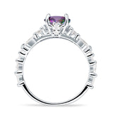 Vintage Style Round Engagement Ring Cubic Zirconia 925 Sterling Silver