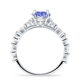 Vintage Style Round Engagement Ring Cubic Zirconia 925 Sterling Silver