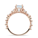 Vintage Style Round Engagement Ring Cubic Zirconia 925 Sterling Silver