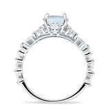 Vintage Style Round Engagement Ring Cubic Zirconia 925 Sterling Silver