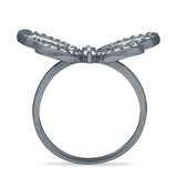 Butterfly Cluster Ring Sparkling Crystal Baguette Cubic Zirconia 925 Sterling Silver