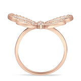Butterfly Cluster Ring Sparkling Crystal Baguette Cubic Zirconia 925 Sterling Silver
