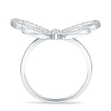 Butterfly Cluster Ring Sparkling Crystal Baguette Cubic Zirconia 925 Sterling Silver