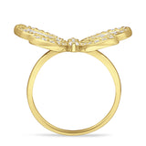 Butterfly Cluster Ring Sparkling Crystal Baguette Cubic Zirconia 925 Sterling Silver